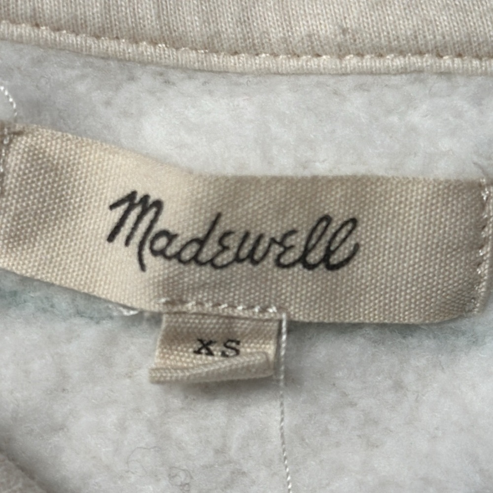 Madewell Oversize V-Neck Striped Fleece Pullover/Sweatshirt - Picture 5 of 6